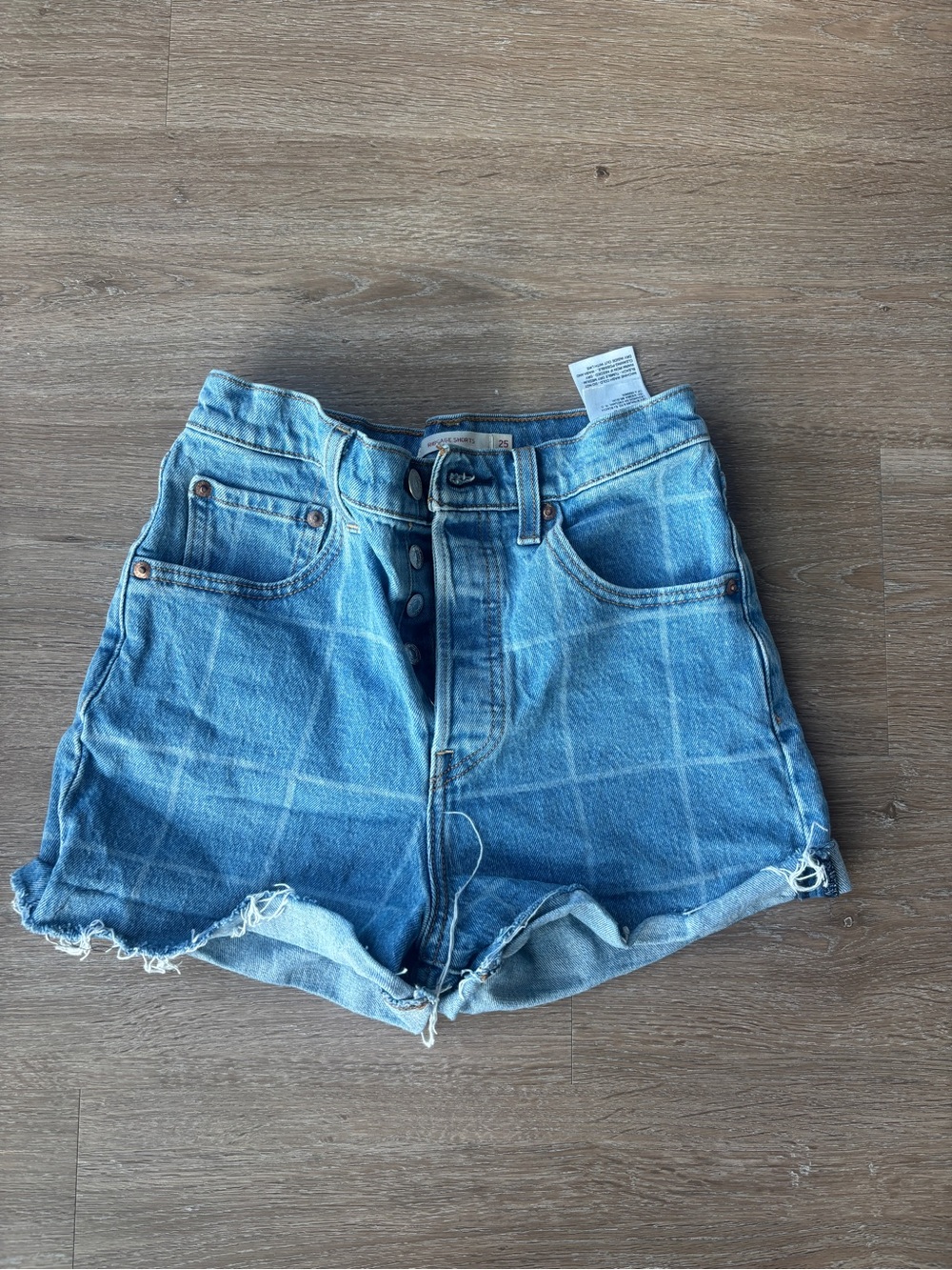 High-Rise Light Blue Denim Women's Shorts